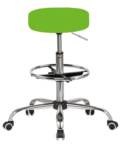 LZ 21SP EXT židle lékařská, HR sedák, kříž chrom, kruh pro nohy, ekokůže zelená